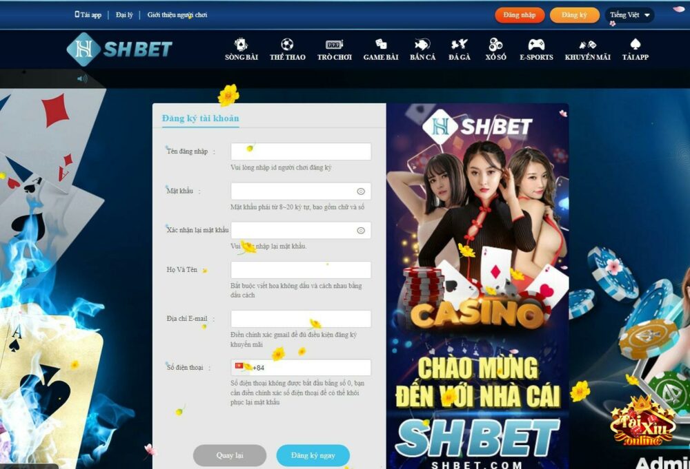 Hướng dẫn chi tiết cách đăng ký tài khoản tại SHBET