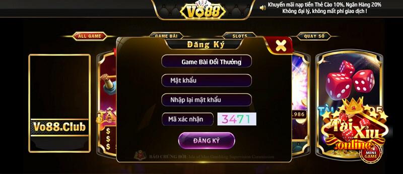 Hướng dẫn đăng ký thành công tài khoản tại cổng game VO88 Club